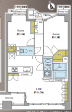 船橋市本町、マンションの間取り画像です