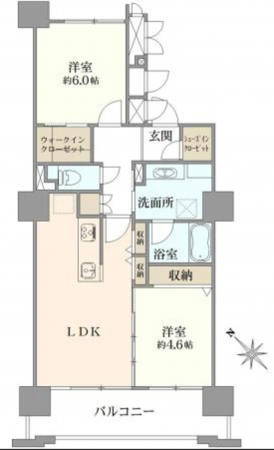船橋市本町、マンションの間取り画像です