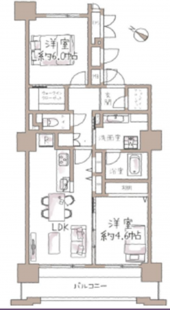 船橋市本町、マンションの間取り画像です