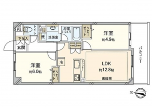 船橋市本町、マンションの間取り画像です