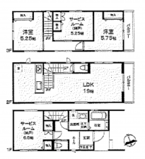 船橋市浜町、新築一戸建ての間取り画像です