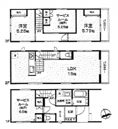 船橋市浜町、新築一戸建ての間取り画像です