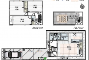 船橋市栄町、新築一戸建ての間取り画像です