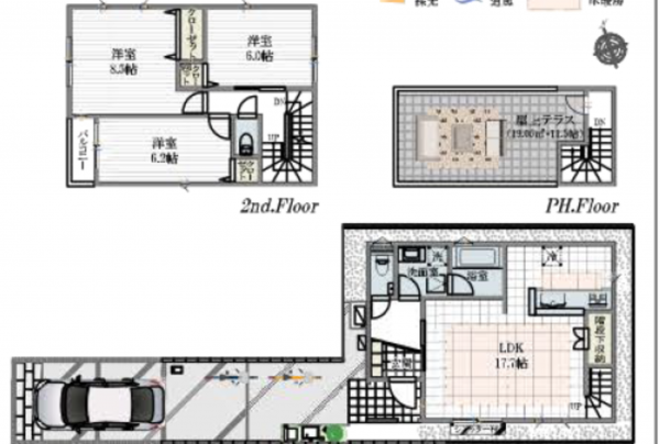 船橋市栄町、新築一戸建ての間取り画像です