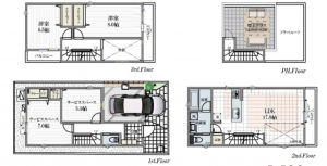 船橋市栄町、新築一戸建ての間取り画像です