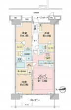 船橋市北本町、マンションの間取り画像です
