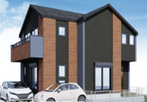 船橋市駿河台、新築一戸建ての完成予想図（外観）画像です