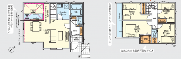 船橋市駿河台、新築一戸建ての間取り画像です