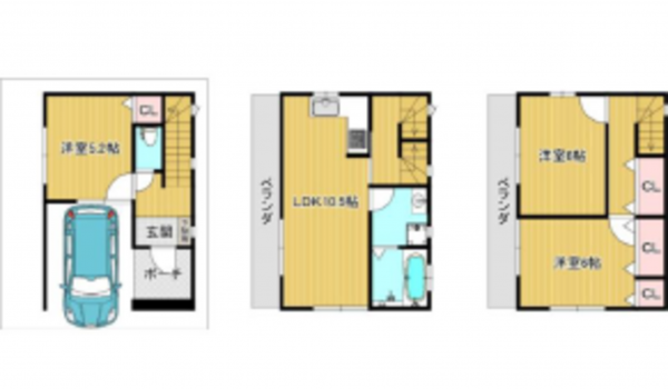 船橋市海神町西、中古一戸建ての間取り画像です