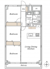 船橋市夏見、マンションの間取り画像です