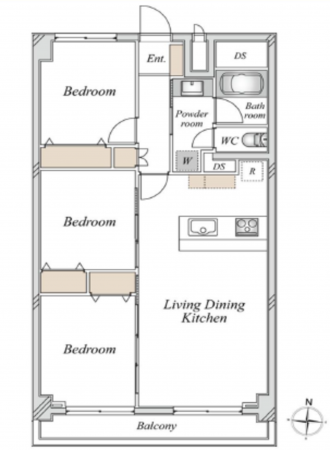 船橋市夏見、マンションの間取り画像です