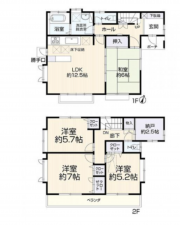 船橋市旭町、中古一戸建ての間取り画像です