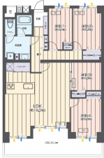 船橋市湊町、マンションの間取り画像です