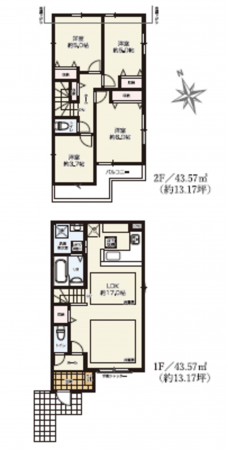 船橋市海神、新築一戸建ての間取り画像です