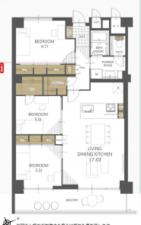 船橋市湊町、マンションの間取り画像です