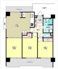 船橋市海神町、マンションの間取り画像です