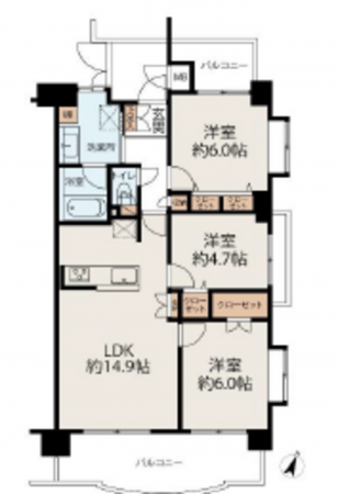 、マンションの間取り画像です