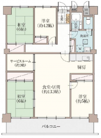 船橋市湊町、マンションの間取り画像です