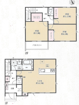 鎌ケ谷市南初富、新築一戸建ての間取り画像です