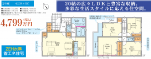 船橋市飯山満町、新築一戸建ての間取り画像です