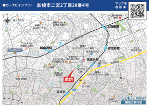 船橋市二宮、新築一戸建ての地図画像です