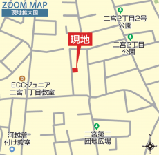 船橋市二宮、新築一戸建ての地図画像です