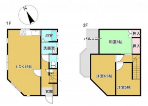 船橋市北本町、中古一戸建ての間取り画像です