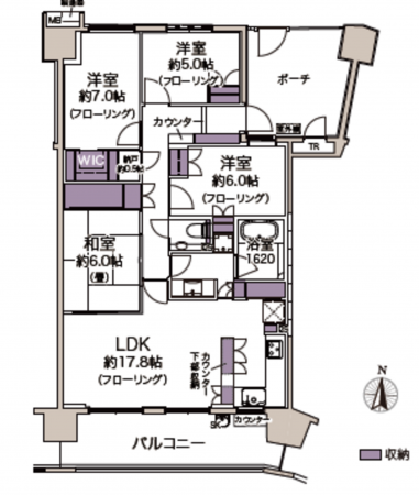 船橋市浜町、マンションの間取り画像です
