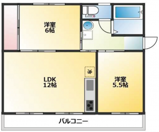 船橋市金杉台、マンションの間取り画像です