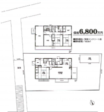 市川市中山、中古一戸建ての間取り画像です