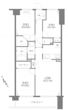 市川市大洲、マンションの間取り画像です