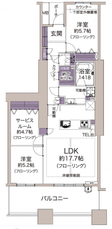 市川市市川南、マンションの間取り画像です