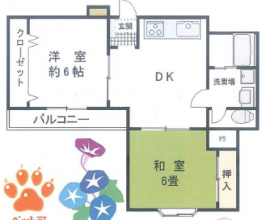 船橋市海神、マンションの間取り画像です