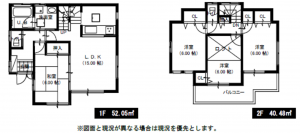 船橋市前貝塚町、中古一戸建ての間取り画像です
