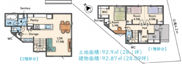 船橋市習志野台、中古一戸建ての間取り画像です