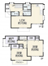 船橋市旭町、中古一戸建ての間取り画像です