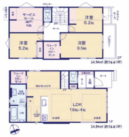 船橋市夏見、新築一戸建ての間取り画像です