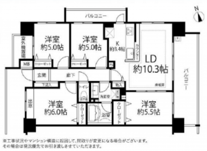 船橋市本町、マンションの間取り画像です