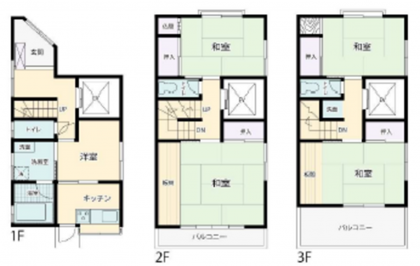 市川市鬼高、中古一戸建ての間取り画像です