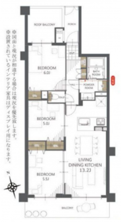 船橋市海神、マンションの間取り画像です