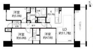 船橋市海神、マンションの間取り画像です