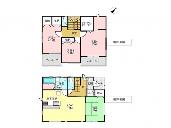 吉川市吉川、中古一戸建ての間取り画像です