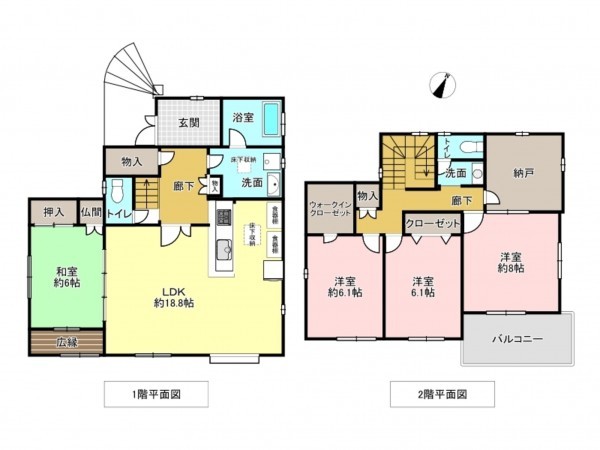 吉川市中央、中古一戸建ての間取り画像です