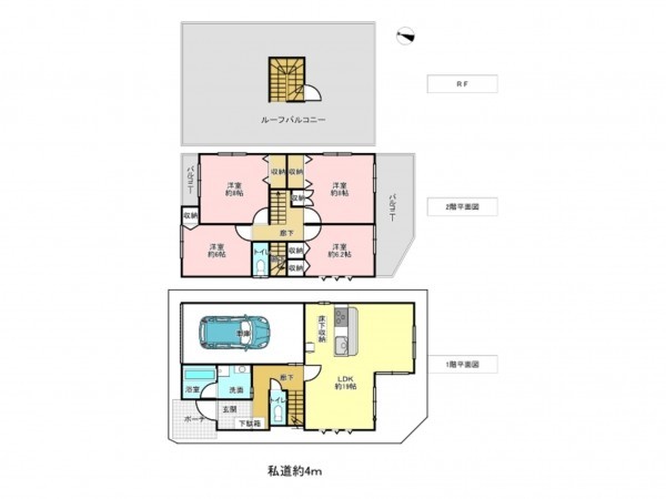 吉川市大字保、中古一戸建ての間取り画像です