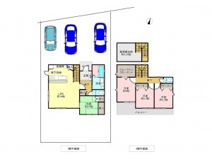 吉川市中央、中古一戸建ての間取り画像です
