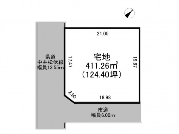 吉川市大字南広島、土地の間取り画像です