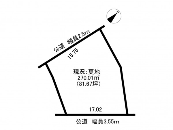 吉川市大字上内川、土地の間取り画像です