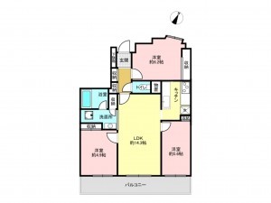 吉川市きよみ野、マンションの間取り画像です