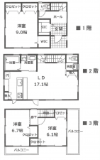 三郷市戸ケ崎、新築一戸建ての間取り画像です