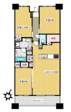 三郷市新三郷ららシティ、マンションの間取り画像です